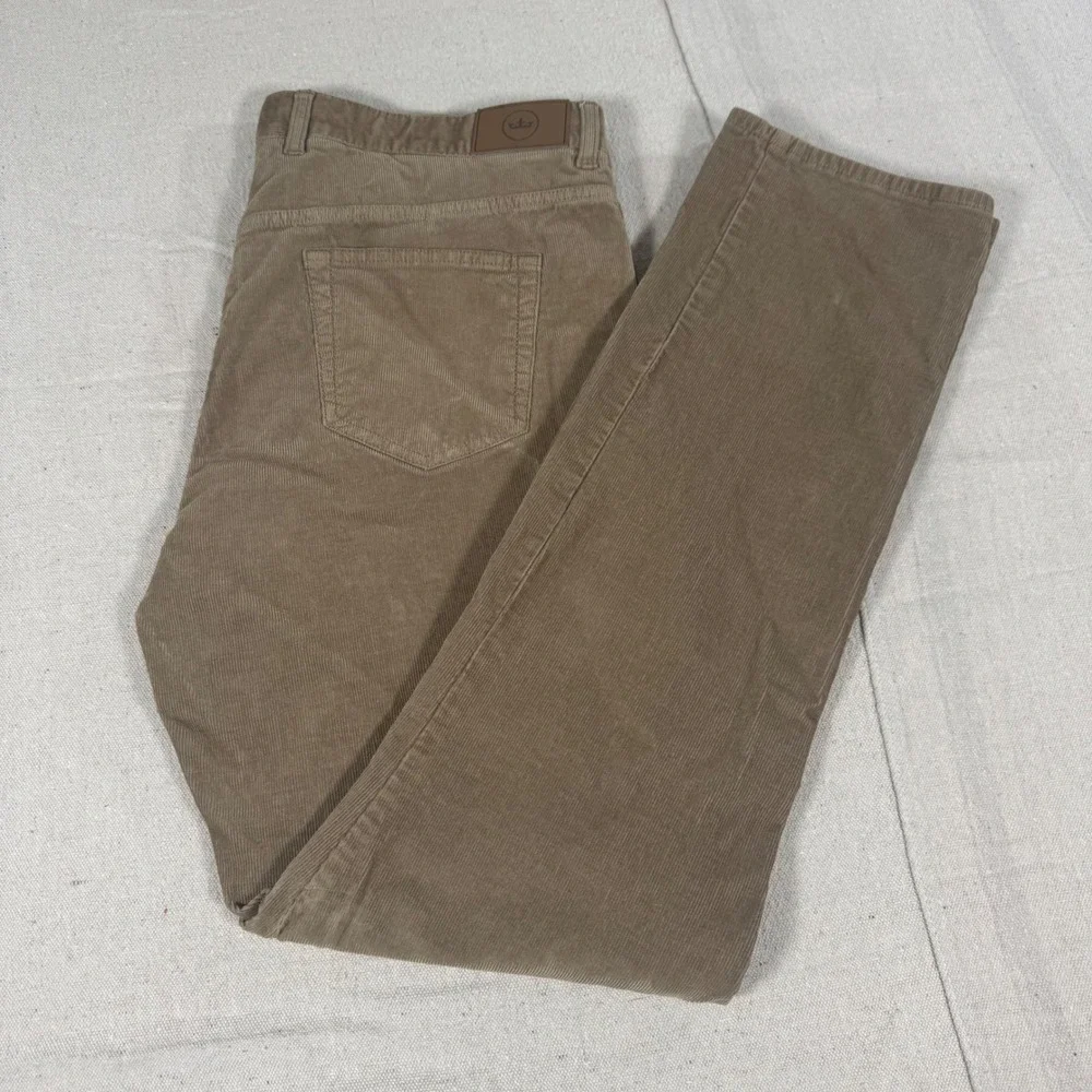 Peter Millar Corduroy Pants Mens 38x33 Tan Khaki 5-Pocket MF20B29‎ Cotton Modal